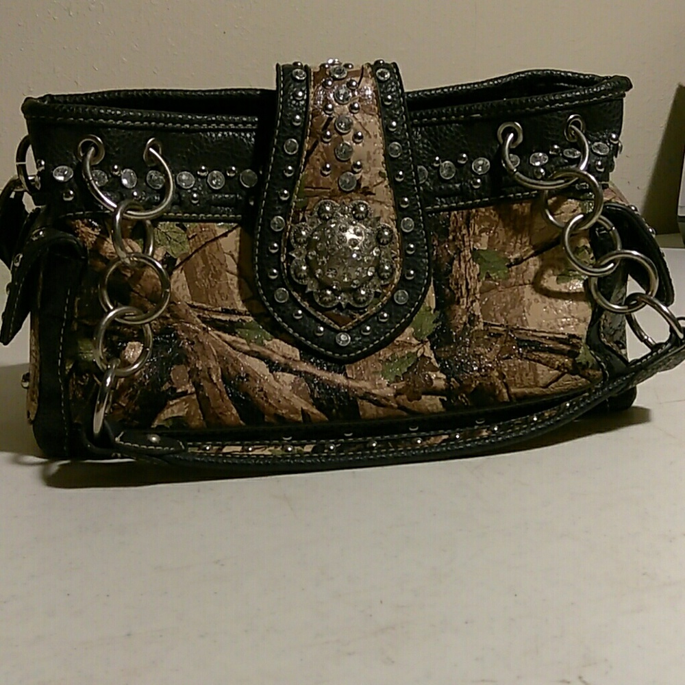 American bling camo purse